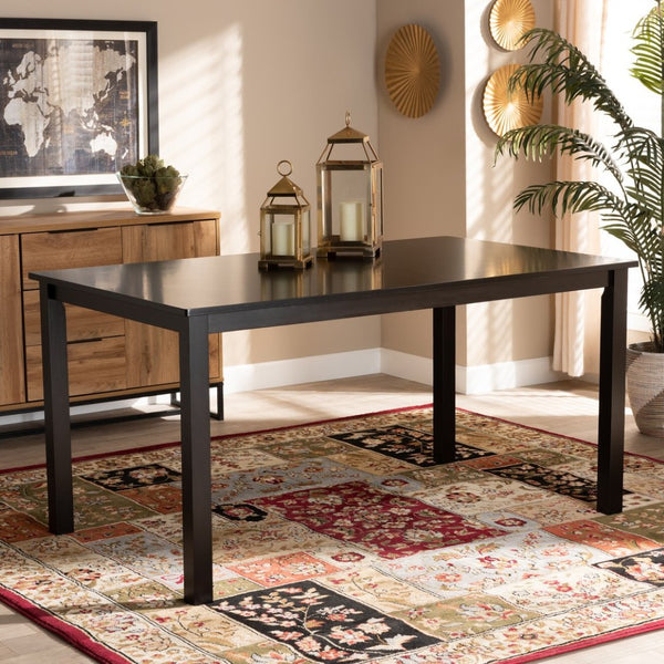 Baxton Studio Baxton Studio Eveline Modern Rectangular Dining Table for Six - Stylish Wood Centerpiece for Home Espresso RH7008T-Dark Brown-DT