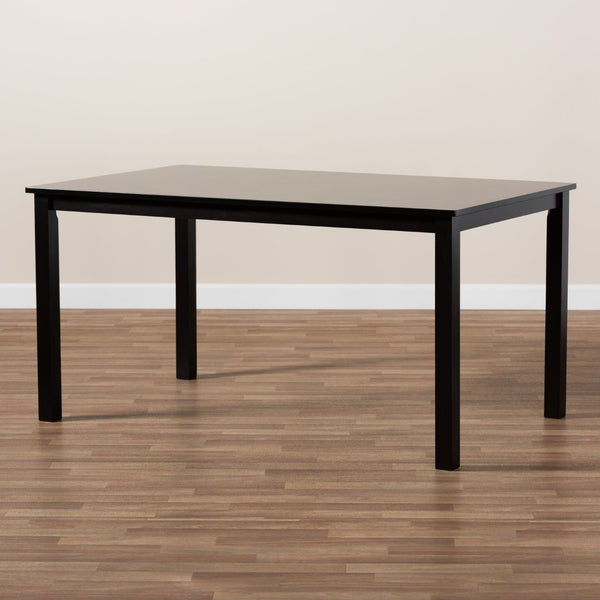 Baxton Studio Baxton Studio Eveline Modern Rectangular Dining Table for Six - Stylish Wood Centerpiece for Home Espresso RH7008T-Dark Brown-DT
