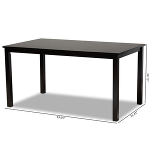 Baxton Studio Baxton Studio Eveline Modern Rectangular Dining Table for Six - Stylish Wood Centerpiece for Home Espresso RH7008T-Dark Brown-DT