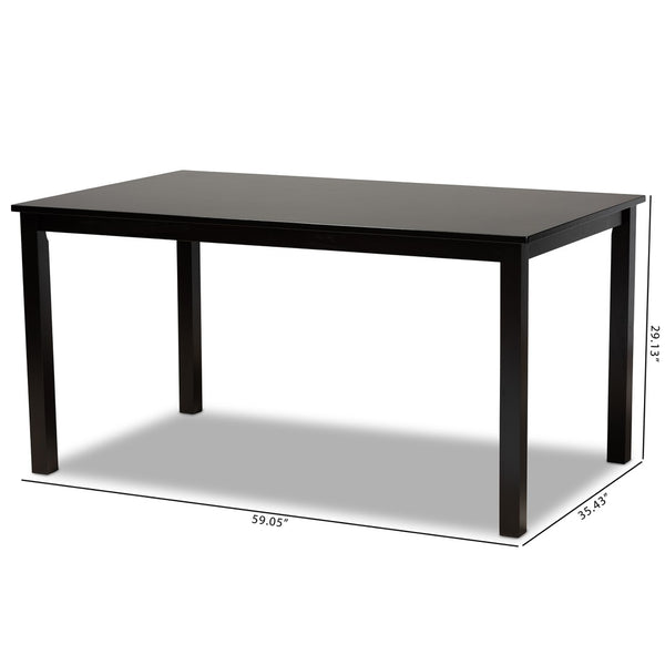 Baxton Studio Baxton Studio Eveline Modern Rectangular Dining Table for Six - Stylish Wood Centerpiece for Home Espresso RH7008T-Dark Brown-DT
