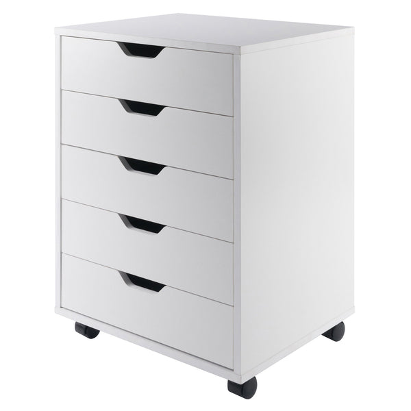 Winsome Wood Halifax 5-drawer Mobile Filing Cabinet - Versatile Storage Solution For Home & Office Organization White Composite Wood 10519-winsome-wood