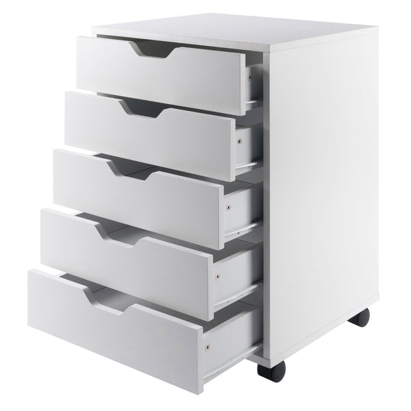 Winsome Wood Halifax 5-drawer Mobile Filing Cabinet - Versatile Storage Solution For Home & Office Organization White Composite Wood 10519-winsome-wood
