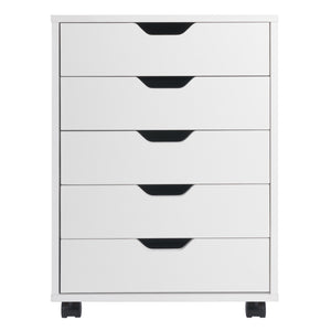 Winsome Wood Halifax 5-drawer Mobile Filing Cabinet - Versatile Storage Solution For Home & Office Organization White Composite Wood 10519-winsome-wood