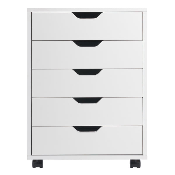 Winsome Wood Halifax 5-drawer Mobile Filing Cabinet - Versatile Storage Solution For Home & Office Organization White Composite Wood 10519-winsome-wood