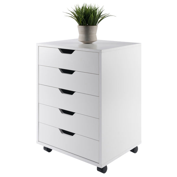 Winsome Wood Halifax 5-drawer Mobile Filing Cabinet - Versatile Storage Solution For Home & Office Organization White Composite Wood 10519-winsome-wood