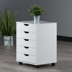 Winsome Wood Halifax 5-drawer Mobile Filing Cabinet - Versatile Storage Solution For Home & Office Organization White Composite Wood 10519-winsome-wood