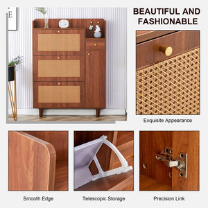 English Elm The Slim Mdf Entryway Shoe Cabinet with Metal Legs and Open Top Storage Platform W3875P387146