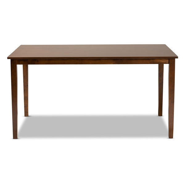 Baxton Studio Baxton Studio Eveline Modern Rectangular Dining Table for Six - Stylish Wood Centerpiece for Home Walnut RH7008T-Walnut-DT