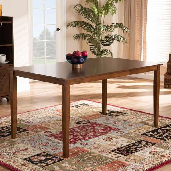 Baxton Studio Baxton Studio Eveline Modern Rectangular Dining Table for Six - Stylish Wood Centerpiece for Home Walnut RH7008T-Walnut-DT
