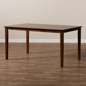 Baxton Studio Baxton Studio Eveline Modern Rectangular Dining Table for Six - Stylish Wood Centerpiece for Home Walnut RH7008T-Walnut-DT