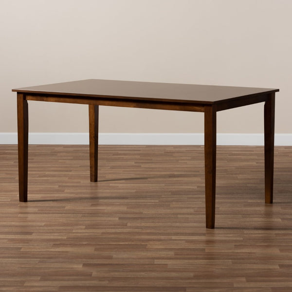 Baxton Studio Baxton Studio Eveline Modern Rectangular Dining Table for Six - Stylish Wood Centerpiece for Home Walnut RH7008T-Walnut-DT