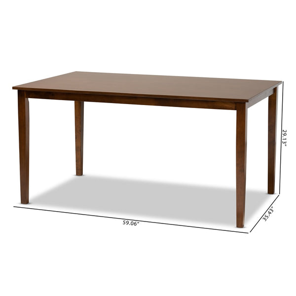 Baxton Studio Baxton Studio Eveline Modern Rectangular Dining Table for Six - Stylish Wood Centerpiece for Home Walnut RH7008T-Walnut-DT