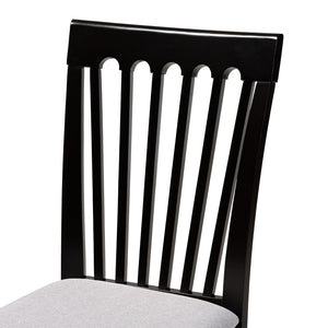 Baxton Studio Baxton Studio Minette 7-Piece Dining Set - Modern Gray Upholstery with Espresso Oak Table & Chairs RH319C-Grey/Dark Brown-7PC Dining Set