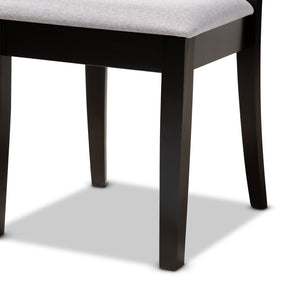 Baxton Studio Baxton Studio Minette 7-Piece Dining Set - Modern Gray Upholstery with Espresso Oak Table & Chairs RH319C-Grey/Dark Brown-7PC Dining Set
