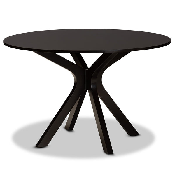 Baxton Studio Baxton Studio 7-Piece Modern Dining Set with Upholstered Chairs and Stylish Round Table for Elegance Lore Grey Lore-Grey/Dark Brown-7PC Dining Set