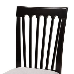 Baxton Studio Baxton Studio 7-Piece Modern Dining Set with Upholstered Chairs and Stylish Round Table for Elegance Lore Grey Lore-Grey/Dark Brown-7PC Dining Set