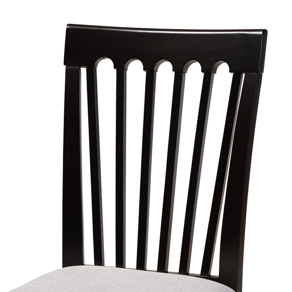 Baxton Studio Baxton Studio 7-Piece Modern Dining Set with Upholstered Chairs and Stylish Round Table for Elegance Lore Grey Lore-Grey/Dark Brown-7PC Dining Set