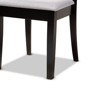 Baxton Studio Baxton Studio 7-Piece Modern Dining Set with Upholstered Chairs and Stylish Round Table for Elegance Lore Grey Lore-Grey/Dark Brown-7PC Dining Set