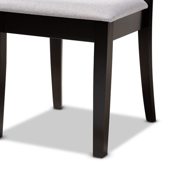 Baxton Studio Baxton Studio 7-Piece Modern Dining Set with Upholstered Chairs and Stylish Round Table for Elegance Lore Grey Lore-Grey/Dark Brown-7PC Dining Set