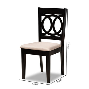 Baxton Studio Baxton Studio Modern 2-Piece Dining Chair Set in Espresso Brown for Elegant Comfort and Style Lenoir Sand RH315C-Sand/Dark Brown-DC-2PK