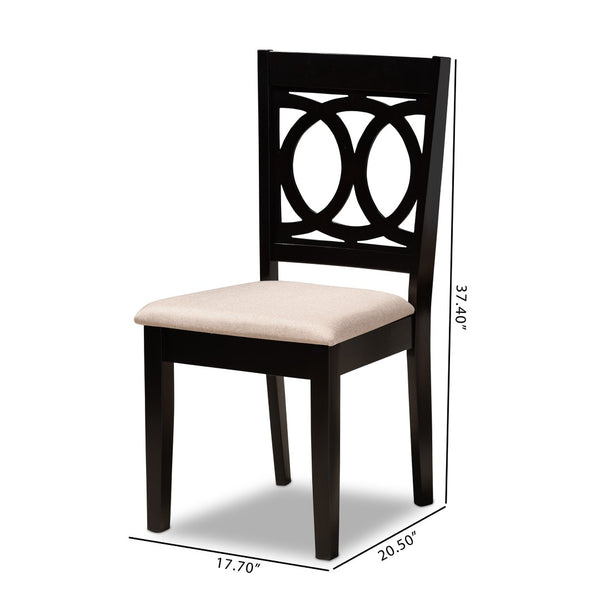 Baxton Studio Baxton Studio Modern 2-Piece Dining Chair Set in Espresso Brown for Elegant Comfort and Style Lenoir Sand RH315C-Sand/Dark Brown-DC-2PK