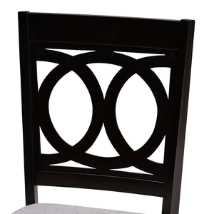 Baxton Studio Baxton Studio Modern 2-Piece Dining Chair Set in Espresso Brown for Elegant Comfort and Style Lenoir Grey RH315C-Grey/Dark Brown-DC-2PK