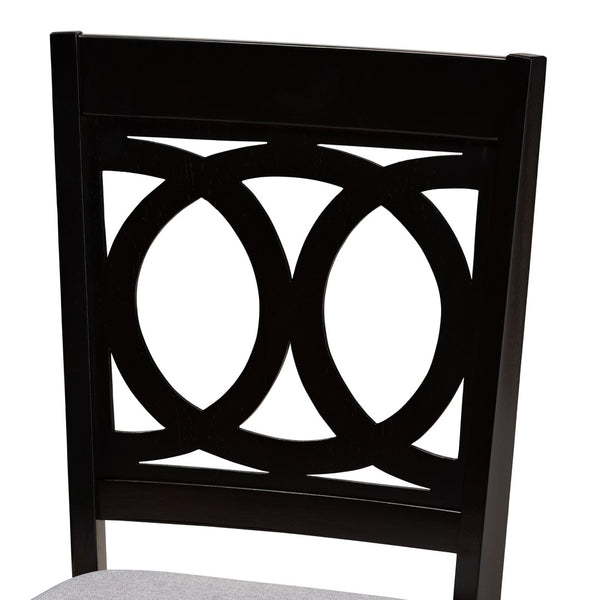 Baxton Studio Baxton Studio Modern 2-Piece Dining Chair Set in Espresso Brown for Elegant Comfort and Style Lenoir Grey RH315C-Grey/Dark Brown-DC-2PK