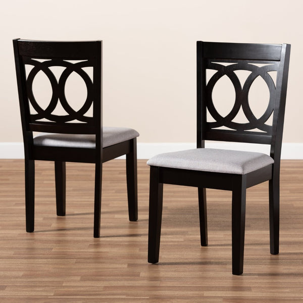 Baxton Studio Baxton Studio Modern 2-Piece Dining Chair Set in Espresso Brown for Elegant Comfort and Style Lenoir Grey RH315C-Grey/Dark Brown-DC-2PK