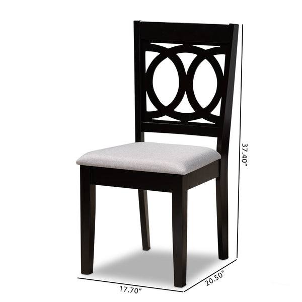 Baxton Studio Baxton Studio Modern 2-Piece Dining Chair Set in Espresso Brown for Elegant Comfort and Style Lenoir Grey RH315C-Grey/Dark Brown-DC-2PK