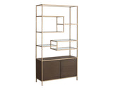 Stamos Bookcase - Gold - Raw Umber 105240 Sunpan