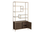 Stamos Bookcase - Gold - Raw Umber 105240 Sunpan