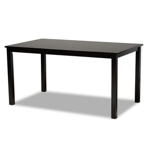 Baxton Studio Baxton Caron Modern 7-Piece Dining Set in Sand Upholstered Fabric with Espresso Brown Wood Finish RH317C-Sand/Dark Brown-7PC Dining Set