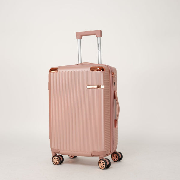 English Elm 4-piece Hard Shell Abs Spinner Luggage Set with Built-in Lock and Telescoping Handle Rose Gold T3292P337794