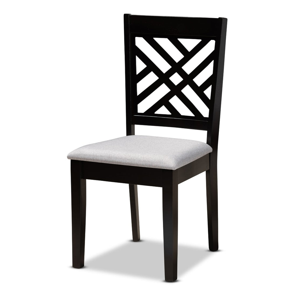 Baxton Studio Baxton Studio Caron 7-Piece Modern Dining Set with Grey Upholstered Chairs & Espresso Wood Table RH317C-Grey/Dark Brown-7PC Dining Set