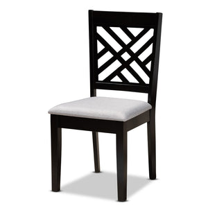 Baxton Studio Baxton Studio Caron 7-Piece Modern Dining Set with Grey Upholstered Chairs & Espresso Wood Table RH317C-Grey/Dark Brown-7PC Dining Set