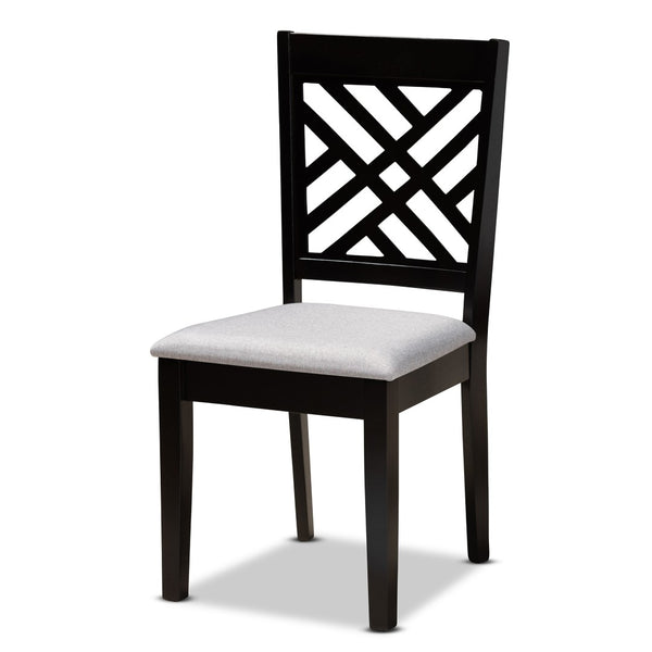 Baxton Studio Baxton Studio Caron 7-Piece Modern Dining Set with Grey Upholstered Chairs & Espresso Wood Table RH317C-Grey/Dark Brown-7PC Dining Set