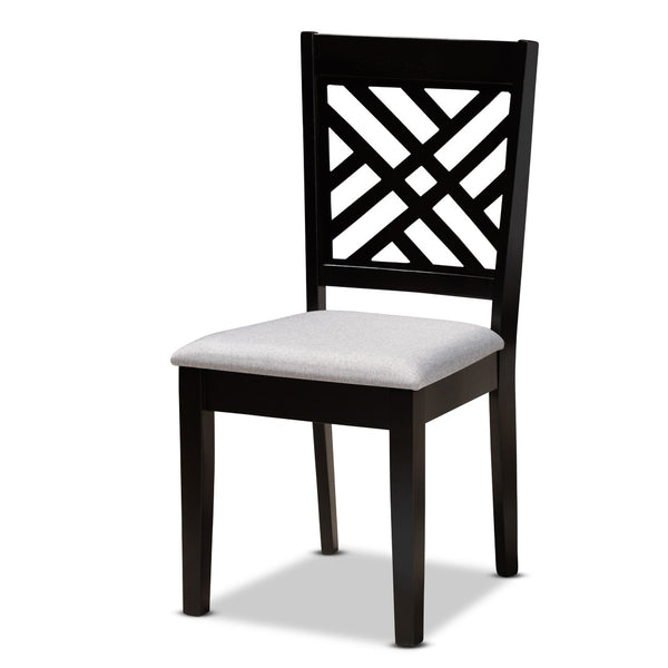 Baxton Studio Baxton Studio Norah 7-Piece Modern Grey Fabric Dining Set with Stylish Chairs for Cozy Gatherings Norah-Grey/Dark Brown-7PC Dining Set