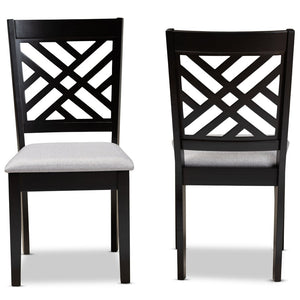Baxton Studio Baxton Studio Caron Stylish Grey Fabric Dining Chairs Set - Modern Comfort in Espresso Finish Design RH317C-Grey/Dark Brown-DC-2PK