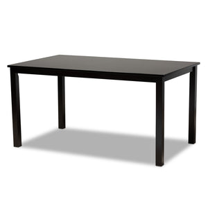 Baxton Studio Baxton Reneau 7-Piece Modern Dining Set with Sand Upholstery & Espresso Wood for Sophisticated Dining RH316C-Sand/Dark Brown-7PC Dining Set