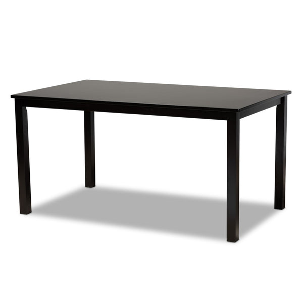 Baxton Studio Baxton Reneau 7-Piece Modern Dining Set with Sand Upholstery & Espresso Wood for Sophisticated Dining RH316C-Sand/Dark Brown-7PC Dining Set