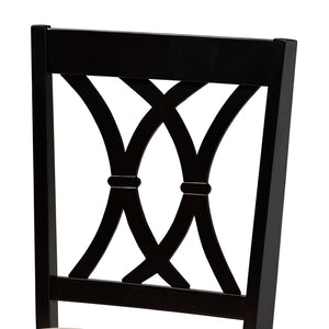 Baxton Studio Baxton Studio Reneau Elegant 2-Piece Dining Chair Set in Sand Fabric & Espresso Brown Wood Finish RH316C-Sand/Dark Brown-DC-2PK