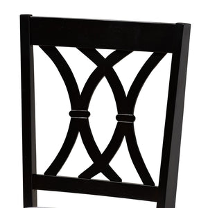 Baxton Studio Baxton Reneau Modern Dining Chairs Set - Grey Fabric Upholstered with Espresso Wood Frame, 2-Piece RH316C-Grey/Dark Brown-DC-2PK