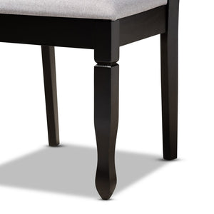 Baxton Studio Baxton Reneau Modern Dining Chairs Set - Grey Fabric Upholstered with Espresso Wood Frame, 2-Piece RH316C-Grey/Dark Brown-DC-2PK