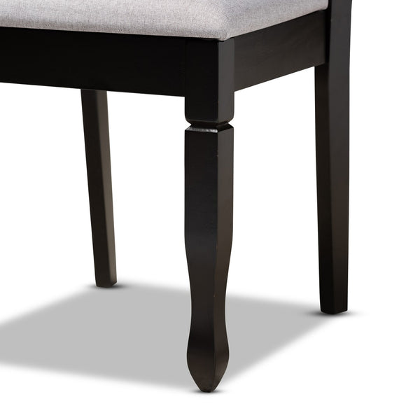 Baxton Studio Baxton Reneau Modern Dining Chairs Set - Grey Fabric Upholstered with Espresso Wood Frame, 2-Piece RH316C-Grey/Dark Brown-DC-2PK