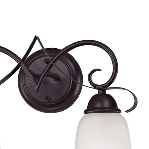 Thomas Lighting Brighton Two Light Vanity Fixture Oil Rubbed Bronze Curved Arms White Glass Bath Wall 1052BB/10