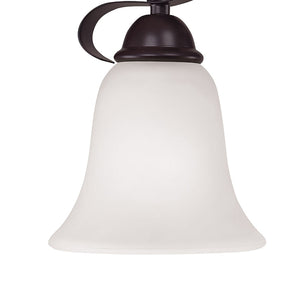Thomas Lighting Brighton Two Light Vanity Fixture Oil Rubbed Bronze Curved Arms White Glass Bath Wall 1052BB/10