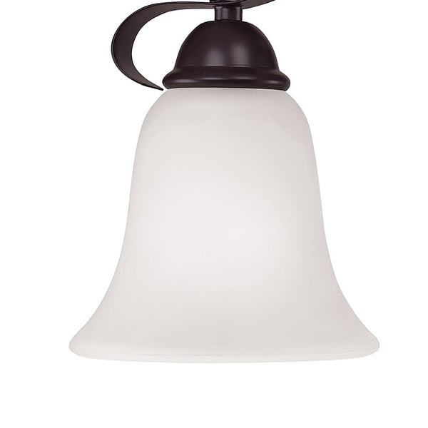 Thomas Lighting Brighton Two Light Vanity Fixture Oil Rubbed Bronze Curved Arms White Glass Bath Wall 1052BB/10