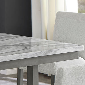 English Elm Luna Faux Marble Counter Height Dining Table with Storage Shelf Seats Six Modern B2749P413408