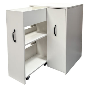 English Elm 3 Tier Rolling Bookcase with Pull Out Drawers Dustproof Door for Home Office Use W331P377340