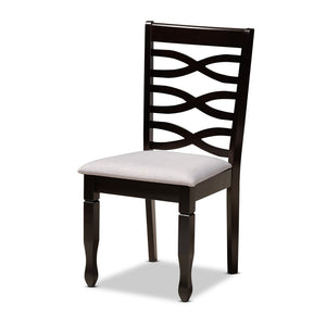 Baxton Studio Baxton Studio Mila 7-Piece Modern Dining Set - Elegant Grey Upholstered Chairs & Round Table Design Mila-Grey/Dark Brown-7PC Dining Set